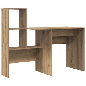 vidaXL Skrivbord Artisan Ek Konstruerat tr&auml; 131,5 x 50 x 106,5 cm