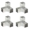 vidaXL Stolpbeslag 4 st Y-form galvaniserad metall 81x81 mm