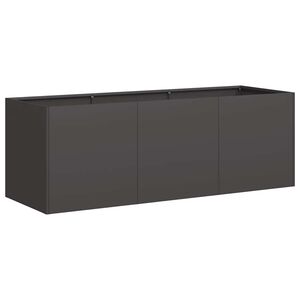 vidaXL Kruka svart 120x40x40 cm kallvalsat st&aring;l