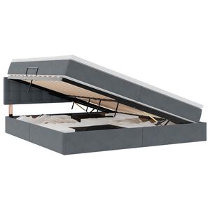 vidaXL F&ouml;rvaringss&auml;ng med madrass M&ouml;rkgr&aring; 200 x 200 cm Sammet