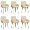 vidaXL Matstolar 6 pcs Tyg Gr&auml;ddvit 56,5 x 50 x 87,5 cm