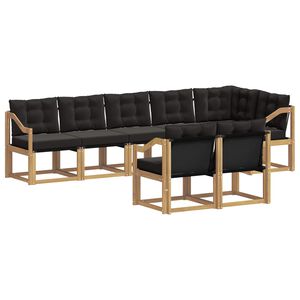 vidaXL Utomhussoffset med kudde 8 pcs Vit och svart
