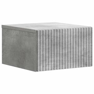 vidaXL V&auml;ggmonterat S&auml;ngbord med l&aring;da Betonggr&aring; 33 x 34,5 x 20 cm