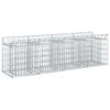 vidaXL Gabion upph&ouml;jd s&auml;ng 200 x 50 x 60 cm Galvaniserat st&aring;l Silver