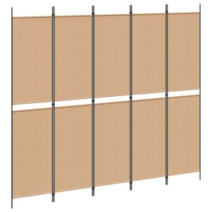 vidaXL 5-panel rumsavskiljare Beige 250 x 220 cm Tyg