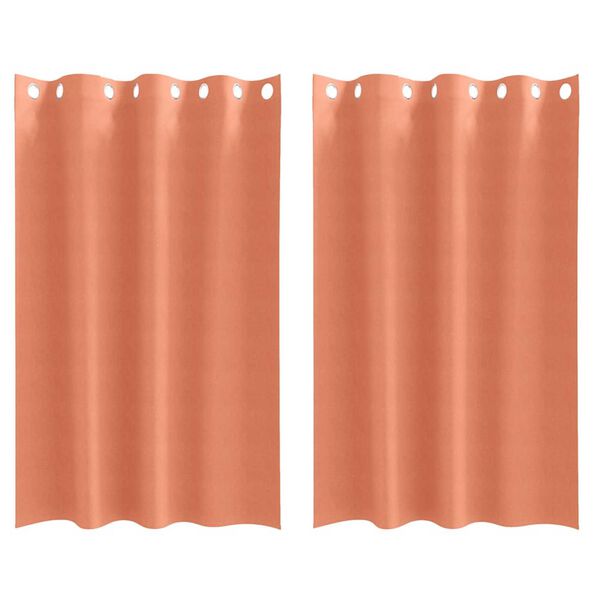 vidaXL M&ouml;rkl&auml;ggningsgardiner med Ringar 2 pcs Terracotta 175 x 140 cm