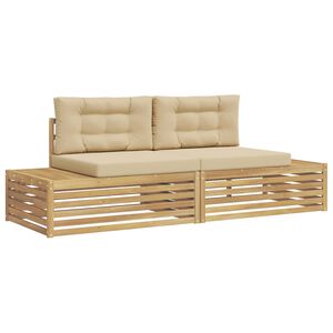 vidaXL Utomhussoffset med kudde Vit 230,5 x 83 x 73 cm Polyester