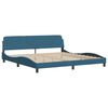 vidaXL Bed Frame without Mattress Blue 200x200 cm Velvet