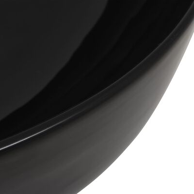 vidaXL Handfat keramik rund svart 41,5x13,5 cm