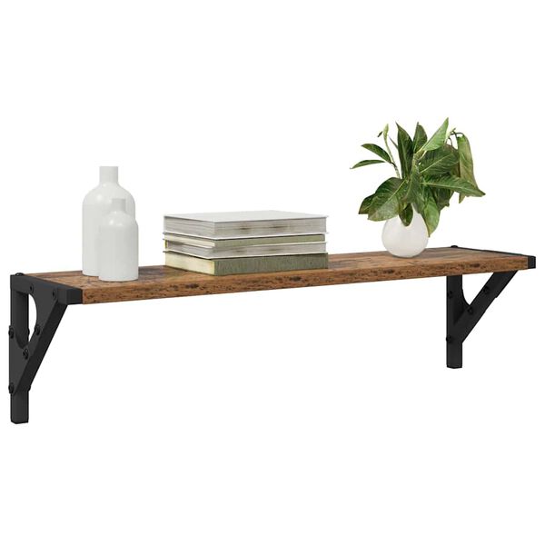 vidaXL Vägg hyllor 2 pcs Gammalt trä 60 x 15 x 15,5 cm Konstruerat trä