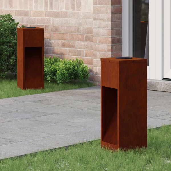 vidaXL Solcell LED-v&auml;gbelysning 2 pcs Brons V&auml;derbest&auml;ndig st&aring;l