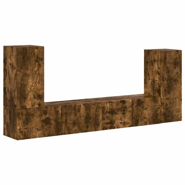 vidaXL TV-b&auml;nkset 4 pcs R&ouml;kt ek Konstruerat tr&auml;