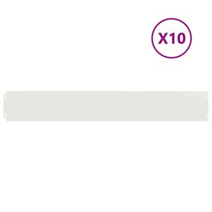 vidaXL Kant f&ouml;r gr&auml;smatta 10 st 15 x 103 cm Kallvalsat st&aring;l Vit