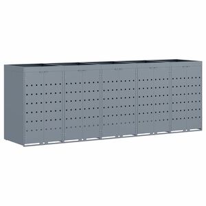 vidaXL F&ouml;rvaring f&ouml;r 5 soptunnor Ljusgr&aring; 340 x 77,5 x 121,5 cm
