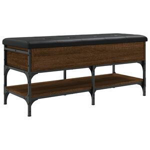 vidaXL Skob&auml;nk brun ek 102x42x45 cm konstruerat tr&auml;