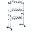 vidaXL Skohylla med hjul silver 66x27x100 cm