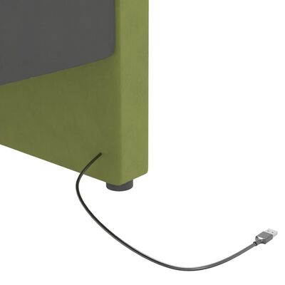 vidaXL Dagbädd med USB ljusgrön sammet 90x200 cm
