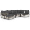 vidaXL Loungegrupp 6 delar med dynor antracit konstrotting