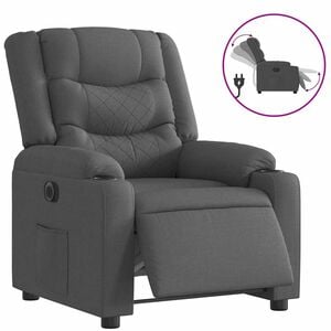 vidaXL Elektrisk reclinerf&aring;t&ouml;lj m&ouml;rkgr&aring; tyg