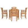vidaXL Matgrupp f&ouml;r tr&auml;dg&aring;rden 5 delar massiv teak