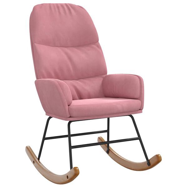 vidaXL Gungstol rosa sammet