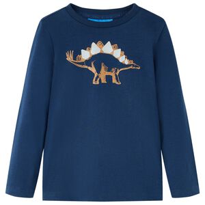 T-shirt med l&aring;nga &auml;rmar f&ouml;r barn marinbl&aring; 104