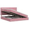 vidaXL F&ouml;rvaringss&auml;ng med madrass med lagring Rosa 200 x 200 cm Sammet