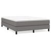 vidaXL Boxspring-s&auml;ngram m&ouml;rkgr&aring; 140x190 cm tyg