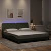 vidaXL Bed Frame with LED without Mattress Light Grey 180x200 cm Velvet