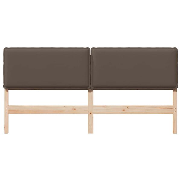 vidaXL Kl&auml;dd s&auml;nggavel Naturlig och Ljus Gr&aring; 200 cm Massiv furu