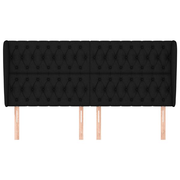 vidaXL S&auml;nggavel med kanter svart 183x23x118/128 cm tyg