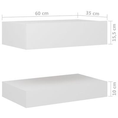 vidaXL Sängbord vit 60x35 cm konstruerat trä