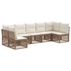 vidaXL Tr&auml;dg&aring;rdsoffset 7 st Beige konstrotting
