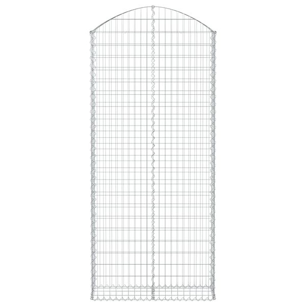 vidaXL Gabion bågformad 100x30x220/240 cm galvaniserat järn