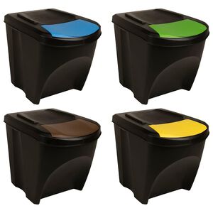 vidaXL Staplingsbara soptunnor 4 st antracit 100 L