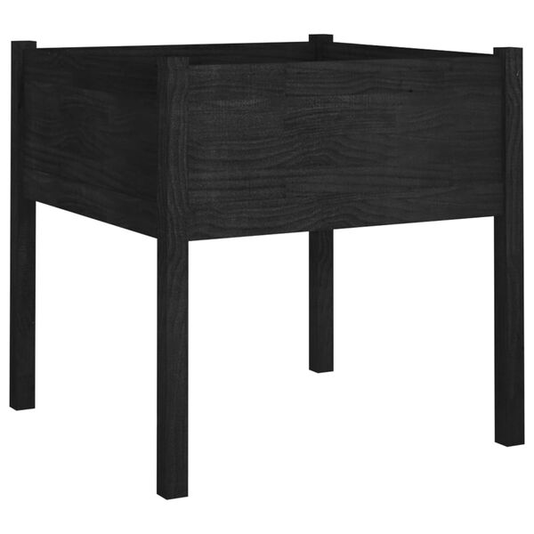 vidaXL Odlingslåda svart 70x70x70 cm massiv furu