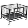 vidaXL Hundbur med hjul st&aring;l 82x66x56 cm