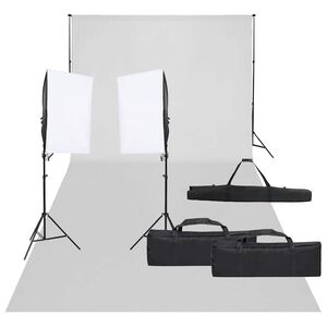 vidaXL Fotostudio med lampor och bakgrund