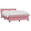 vidaXL Rams&auml;ng med madrass rosa 140x210 cm sammet