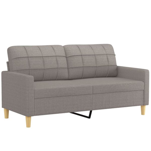 vidaXL 2-sits soffa med prydnadskuddar taupe 140 cm tyg