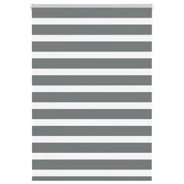 vidaXL Rullgardin zebra mörkgrå 100x150 cm tyg bredd 95,9 cm polyester