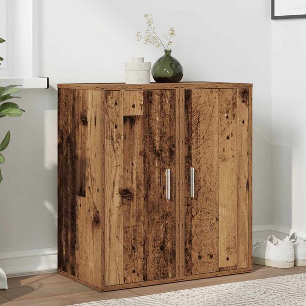 vidaXL Skoskåp 2 st åldrat trä 32x35x70 cm konstruerat trä