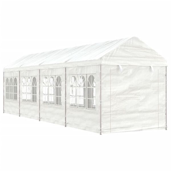 vidaXL Paviljong med tak vit 8,92x2,28x2,69 m polyeten