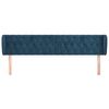 vidaXL Sänggavel med kanter mörkblå 203x23x78/88 cm sammet