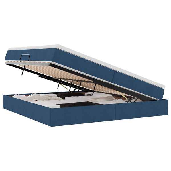 vidaXL F&ouml;rvaringss&auml;ng med madrass Bl&aring; 200 x 200 cm Polyester
