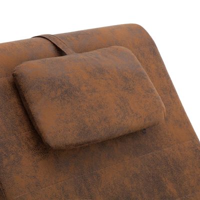 vidaXL Schäslong med kudde brun konstmocka