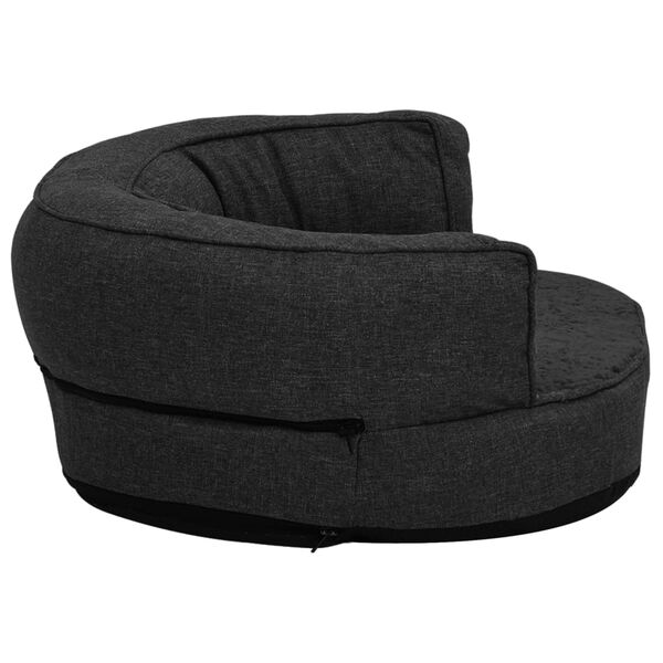 vidaXL Ergonomisk hundmadrass 60x42 cm linnelook fleece svart