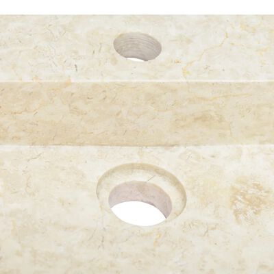vidaXL Handfat gräddvit 58x39x10 cm marmor