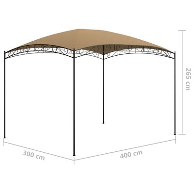 vidaXL Paviljong 3x4x2,65 m taupe 180 g/m²