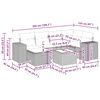 vidaXL Matgrupp för trädgården med dynor 7 delar beige konstrotting